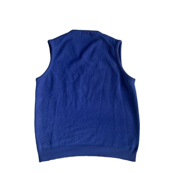 L.L. Bean Vintage England Lambswool Sweater Vest Navy XL - Picture 3 of 4